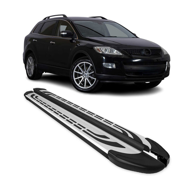 Trittbretter Seitenschweller Seitenbretter für Mazda CX-9 2007-2016 Alu Schwarz