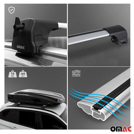 Dachträger Grundtäger für Audi A3 8V Sportback 2012-2020 75kg Alu Silber 2 tlg