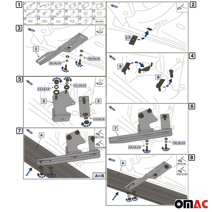 Trittbretter Seitenschweller für Ford Kuga I 2008-2012 Alu Schwarz ABE
