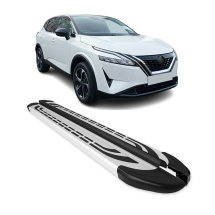 Trittbretter Seitenschweller für Nissan Qashqai 2021-2026 Aluminium Silber