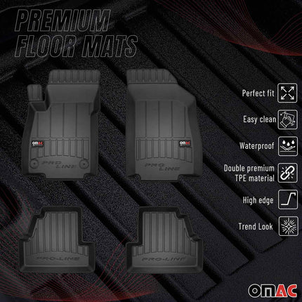 OMAC Gummi Fußmatten für Opel Mokka Mokka X 2012-2020 Premium Gummi Schwarz 4tlg