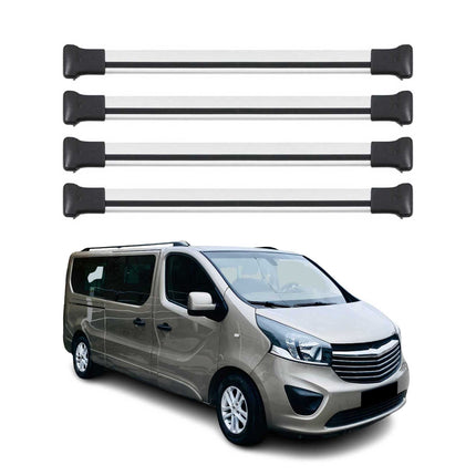 Dachträger Grundtäger für Opel Vivaro B 2014-2025 75kg Aluminium Silber 4 tlg
