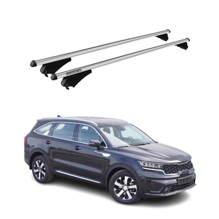 Menabo Dachträger Grundtäger für Kia Sorento Hybrid 2021-2026 75kg Alu Silber 2x