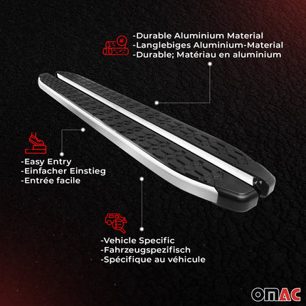 Alu Trittbretter Seitenschweller für Suzuki Vitara 2015-2026 Schwarz Silber 2tlg