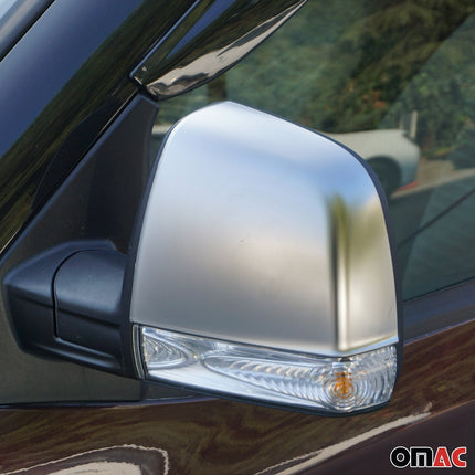 Spiegelkappen Spiegelabdeckung für Fiat Doblo 2010-2022 Chrom ABS Matt 2tlg