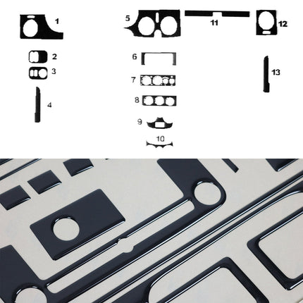 Innenraum Dekor Cockpit für Renault Kangoo 1997-2017 Piano Schwarz Optik 13tlg
