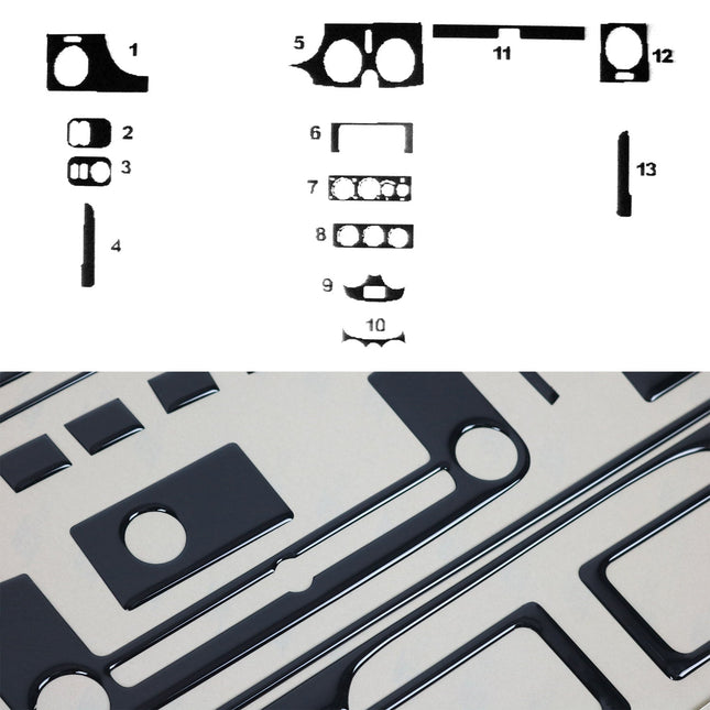 Innenraum Dekor Cockpit für Renault Kangoo 1997-2017 Piano Schwarz Optik 13tlg