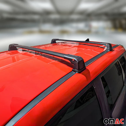 Aluminium Dachträger Gepäkträger Grundträger für Fiat 500X 2015-2026 Schwarz 2x