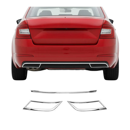Kofferraumleiste Heckleiste für Skoda Octavia 2012-2019 Edelstahl Chrom 3tlg