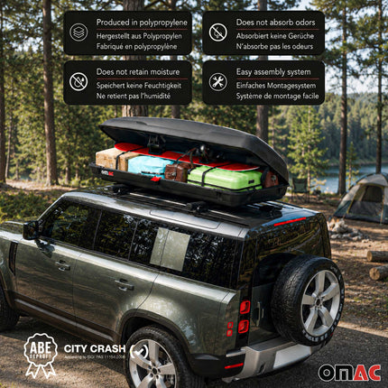 OMAC Dachbox Dachkoffer Gepäckbox 480 Liter Carbonlook Abschließbar Autobox TÜV