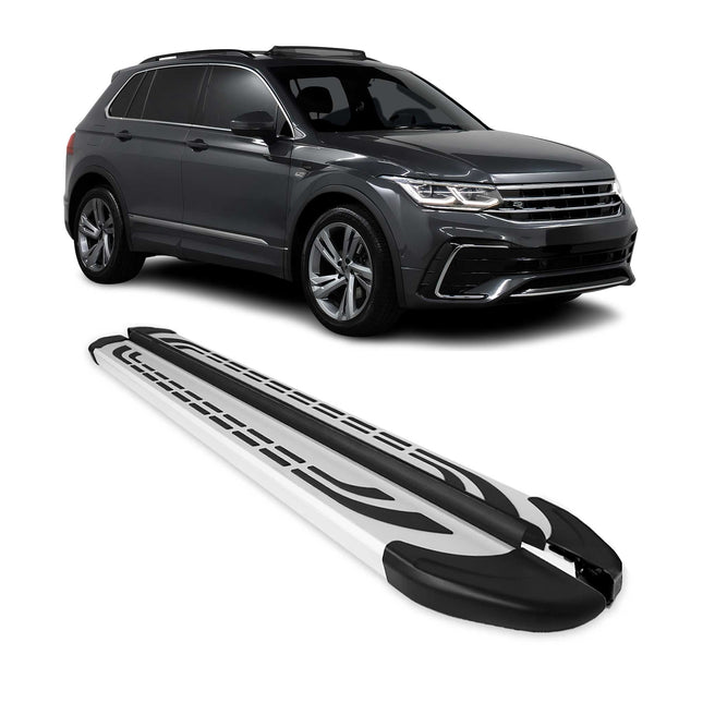 Alu Trittbretter Seitenschweller Seitenbretter für VW Tiguan II 2016-2023 Grau
