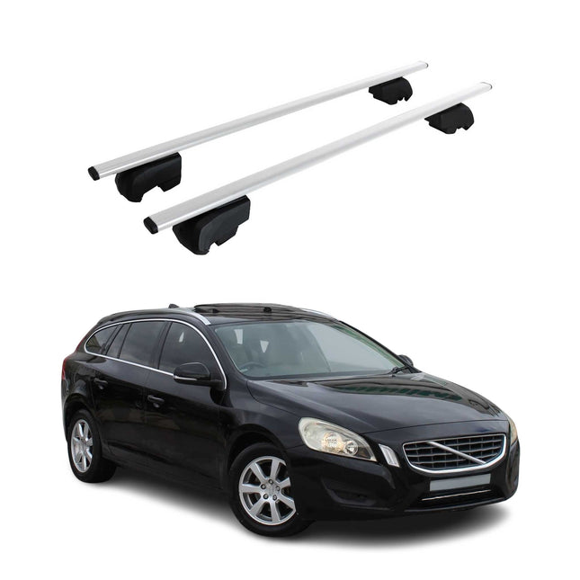 Dachträger für Volvo V60 2011-2018 Grundträger Metall Silber ABE 2x