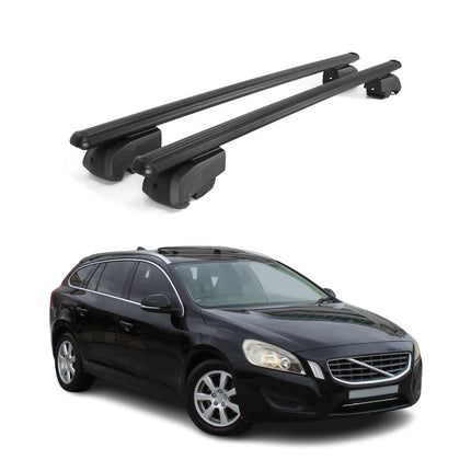 Dachträger Gepäckträger für Volvo V60 2011-2018 Grunträger ABE Alu Schwarz