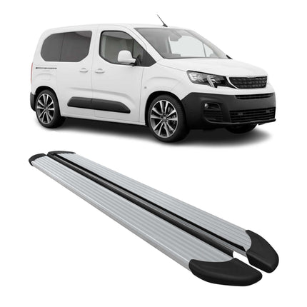 Seitenschweller Trittbretter Schweller für Peugeot Partner 2018-26 Kombi L1 Grau