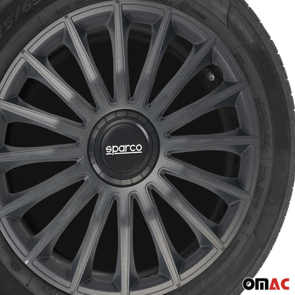 Radkappen Radzierblenden Sparco Treviso 14" Zoll Auto Abdeckung Set Grau 4x