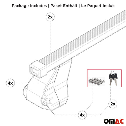 Menabo Dachträger für Mercedes B Klasse W245 2005-2011 75kg Stahl Schwarz 2x