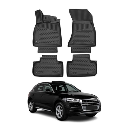 OMAC Gummimatten Fußmatten für Audi Q5 FY 2017-2024 TPE Automatten Schwarz 4x