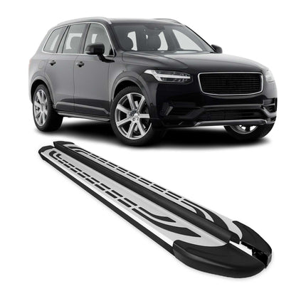 Trittbretter Seitenschweller Seitenbretter für Volvo XC90 2015-2026 Alu Schwarz