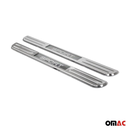Einstiegsleisten Sport Türschweller LED-Beleuchtet Chrom Edelstahl 2 tlg 45 cm