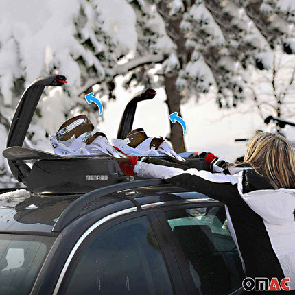 Skiträger Ski Snowboard Träger Dachträger Ski Dachträger Aconcagua Schwarz 2x