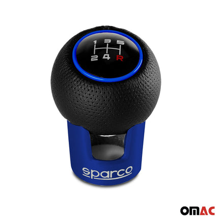 SPARCO Schaltknauf Schalthebel Schaltknopf Aluminium Kunstleder Mattblau