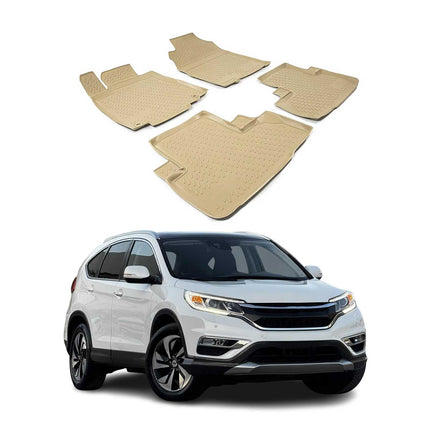 OMAC Gummimatten Fußmatten für Honda CR-V 2012-2017 TPE Automatten Beige 4x