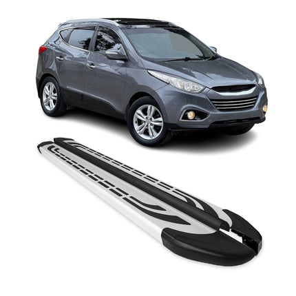 Trittbretter Seitenschweller Seitenbretter für Hyundai ix35 2009-2015 Alu Grau