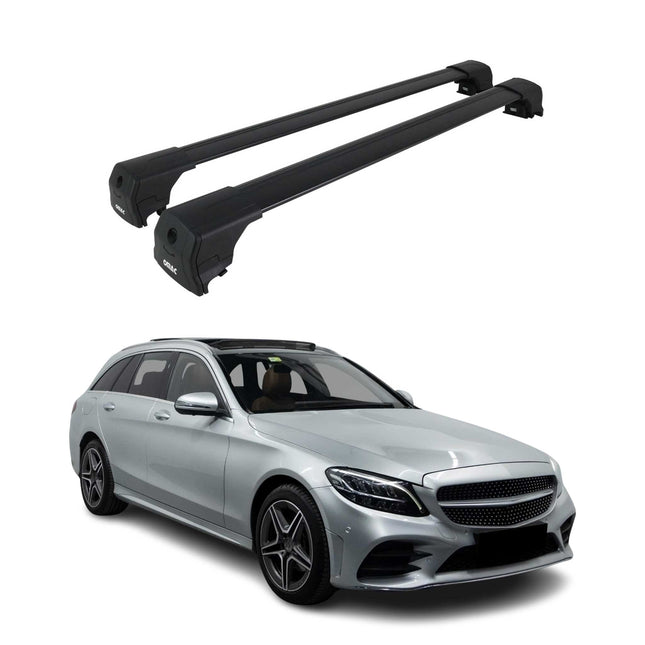 Dachträger Gepäckträger für Mercedes C Klasse W205 2014-2021 ABE Alu Schwarz