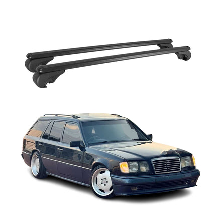 Dachträger für Mercedes E Klasse S124 T-Model Gepäckträger Aluminium Schwarz 2x
