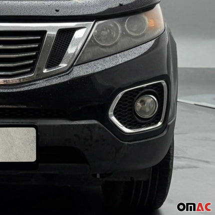 Nebelscheinwerfer Rahmen Umrandung für Kia Sorento 2010-2012 Edelstahl Chrom 2x