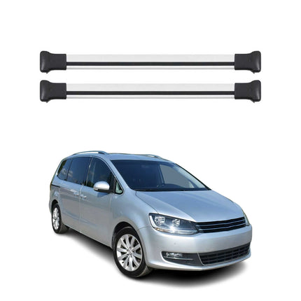 Dachträger Gepäckträger für VW Sharan 2010-2023 Relingträger Aluminium Grau 2x
