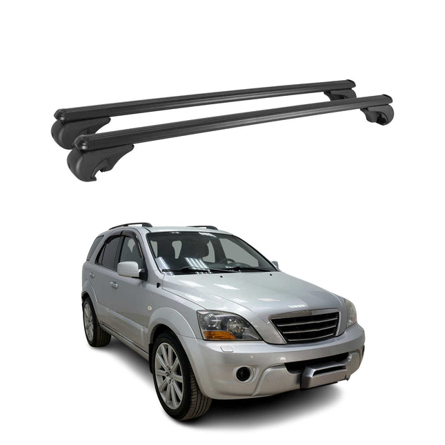 Dachträger für Kia Sorento 2002-2009 Gepäckträger Grundträger Alu Schwarz 2x