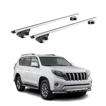 Dachträger für Toyota Land Cruiser 150 2009-2023 5 tür 90kg Alu Silber 2x ABE