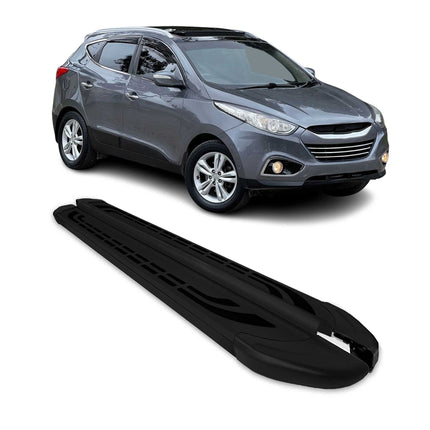Trittbretter Seitenschweller Seitenbretter für Hyundai ix35 2009-16 Alu Schwarz