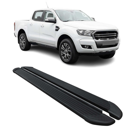 Seitenschweller Trittbretter für Ford Ranger DoubleCab 2012-22 Alu Schwarz