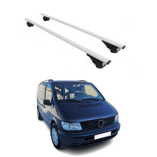 Dachträger Grundtäger für Mercedes V Klasse W638 1996-2003 75kg Metall Silber 2x