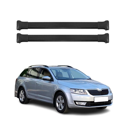 Dachträger Grundtäger für Skoda Octavia mk3 Kombi 2013-2019 75kg Alu Schwarz 2x
