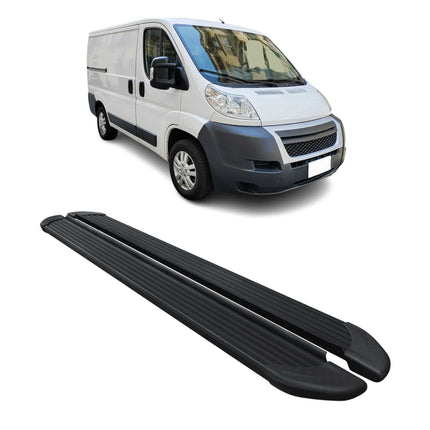 Seitenschweller Trittbretter Schweller für Fiat Ducato 2006-2026 L1 Alu Schwarz