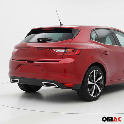Stoßstangen Diffusor Auspuffrahmen für Renault Megane 2016-2022 Edelstahl Chrom
