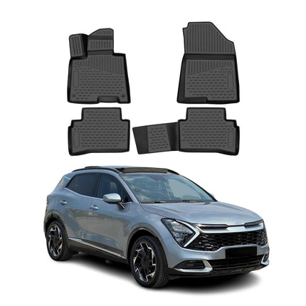 OMAC Gummimatten Fußmatten für Kia Sportage 2022-2026 TPE Automatten Schwarz 4x