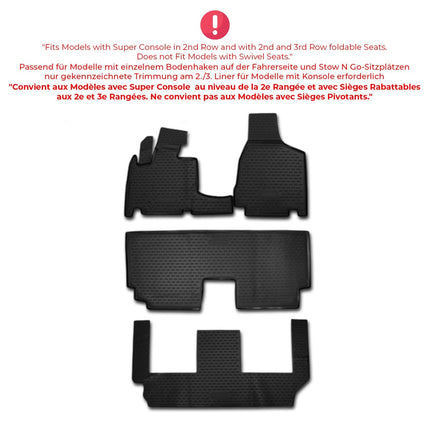 OMAC Gummimatten Fußmatten für Dodge Grand Caravan 2008-2020 TPE Schwarz