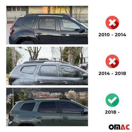 Dachträger Grundtäger für Dacia Duster mk2 2018-2021 Pre-FL 75kg Alu Schwarz 2x