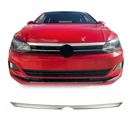 Kühlergrill Leisten Grillleisten für VW Polo 2017-2021 obere Edelstahl Chrom