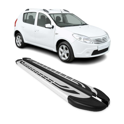 Trittbretter Seitenschweller Seitenbretter für Dacia Sandero Stepway 2007-12 Alu