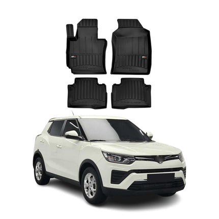 OMAC Gummi Fußmatten für Ssangyong Tivoli 2015-2023 Premium Gummi Schwarz 3tlg