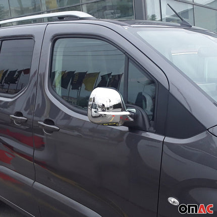 Spiegelkappen Spiegelabdeckung für Peugeot Rifter 2019-2023 Chrom Abs