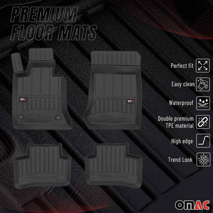 OMAC Gummi Fußmatten für Mercedes GLK Klasse X204 2008-15 Premium TPE Schwarz 4x