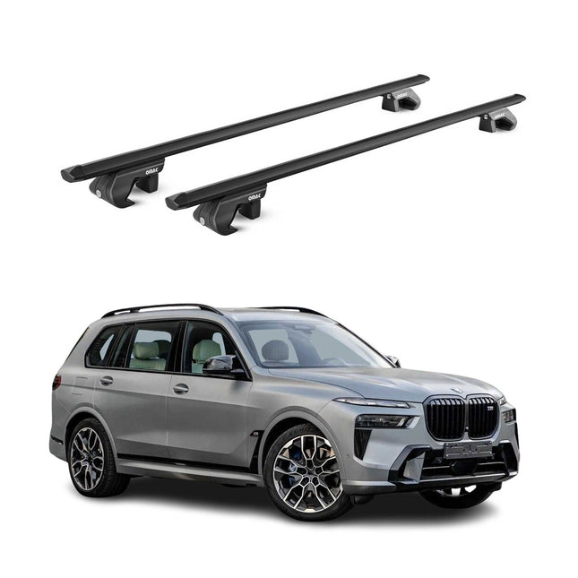 Dachträger Grundtäger für BMW X7 G07 2018-2026 5 tür 90kg Alu Schwarz 2 tlg ABE