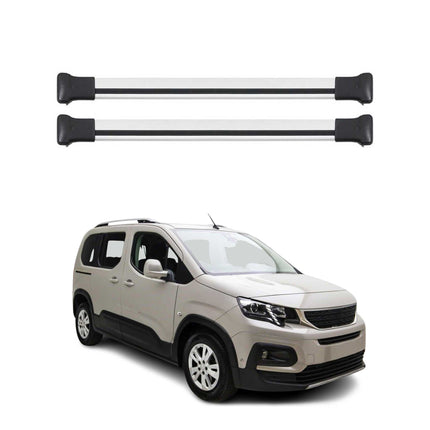 Dachträger Grundtäger für Peugeot Partner mk3 2018-2026 75kg Alu Silber 2 tlg