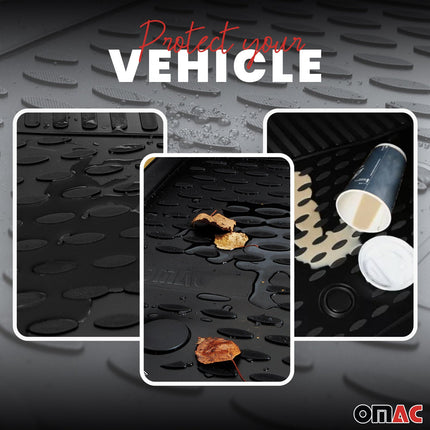OMAC Gummimatten Fußmatten für Opel Astra 2004-2015 Caravan TPE Schwarz 4x